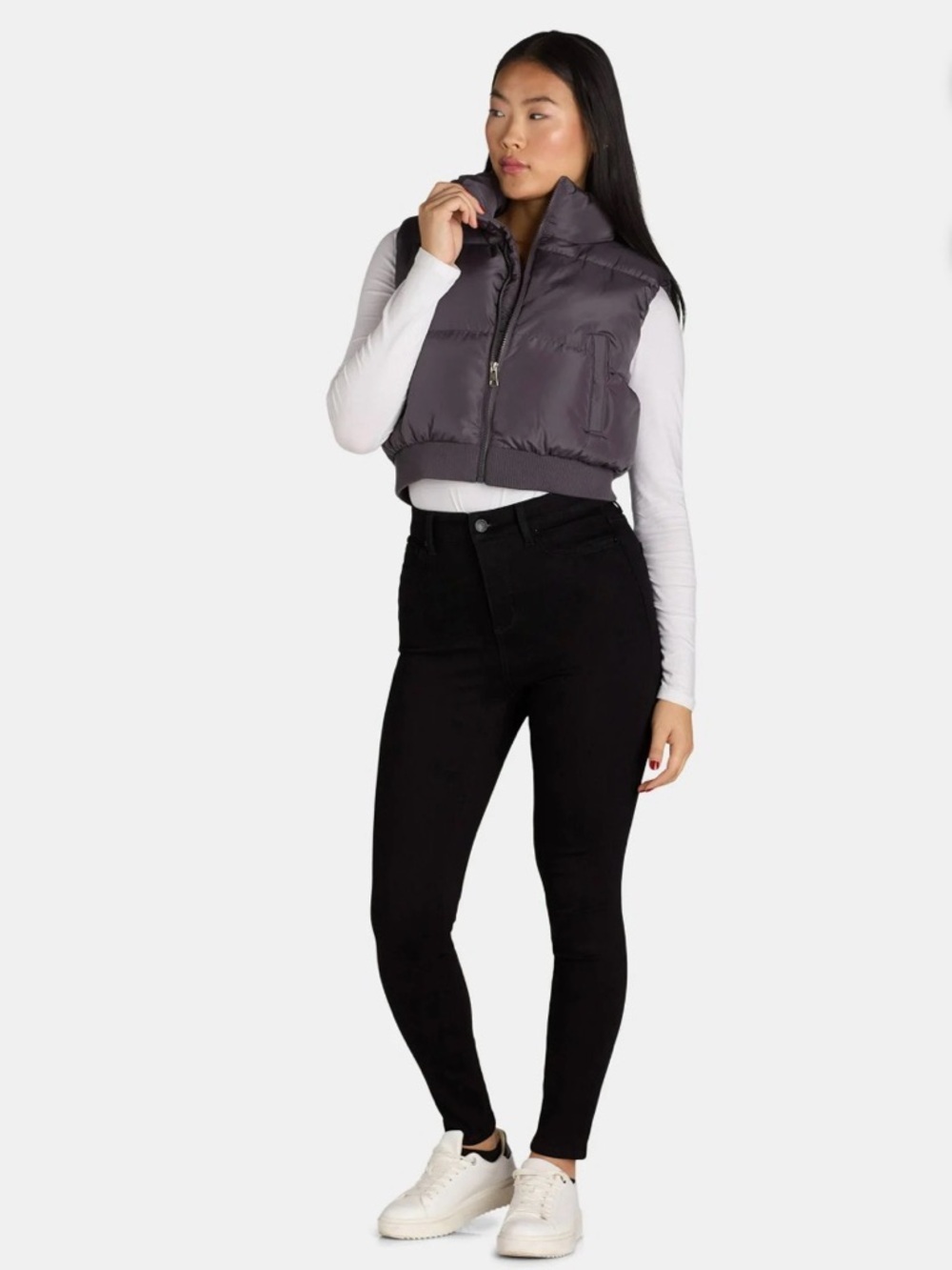 High-Rise Black Skinny Jeans - Sleek Everyday Fit Size 16